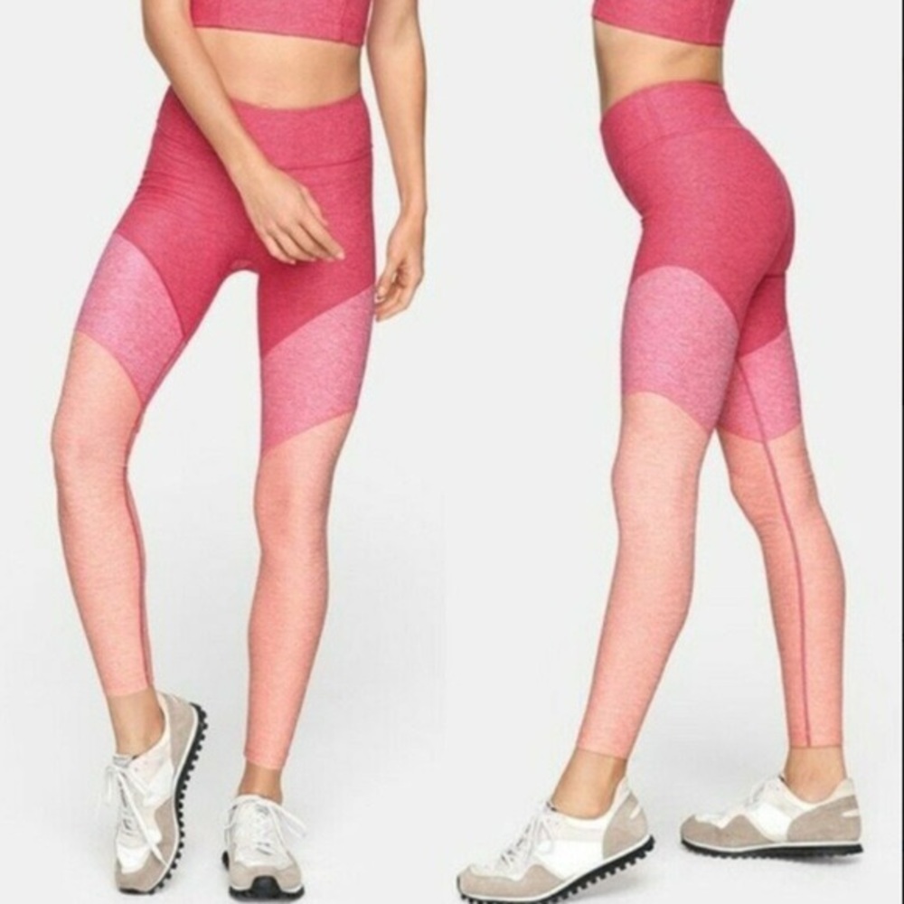 Outdoor Voices Pink Colorblock Athletic Leggings XS